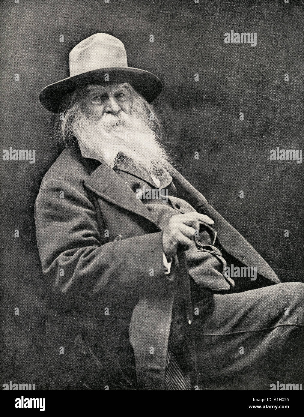 Walt Whitman, 1819 - 1892. American poet Stock Photo