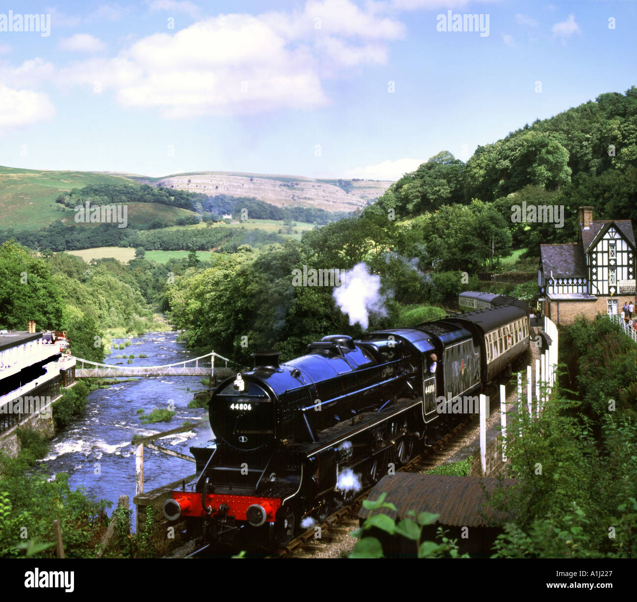 Steam Train Engine Llangollen Carrog Railway at Berwyn Station
