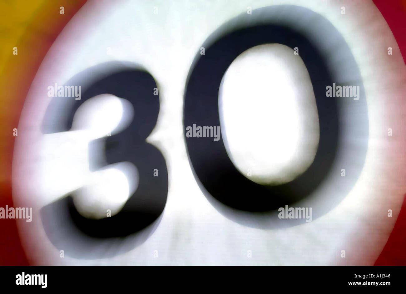 30 MPH SPEED LIMIT SIGN UK Stock Photo