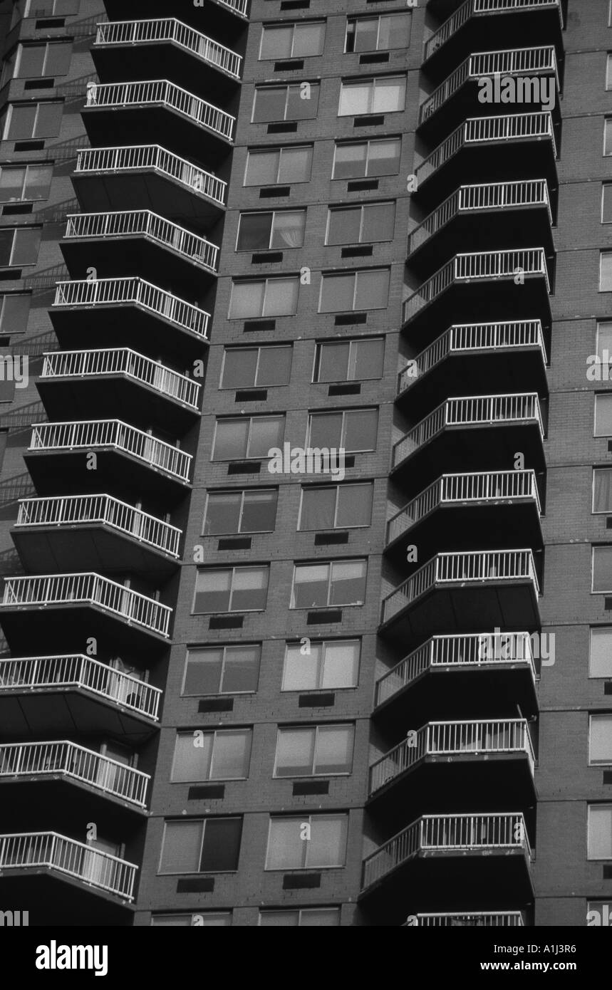 AHP75974 Black and white architectural pattern of building balconies in