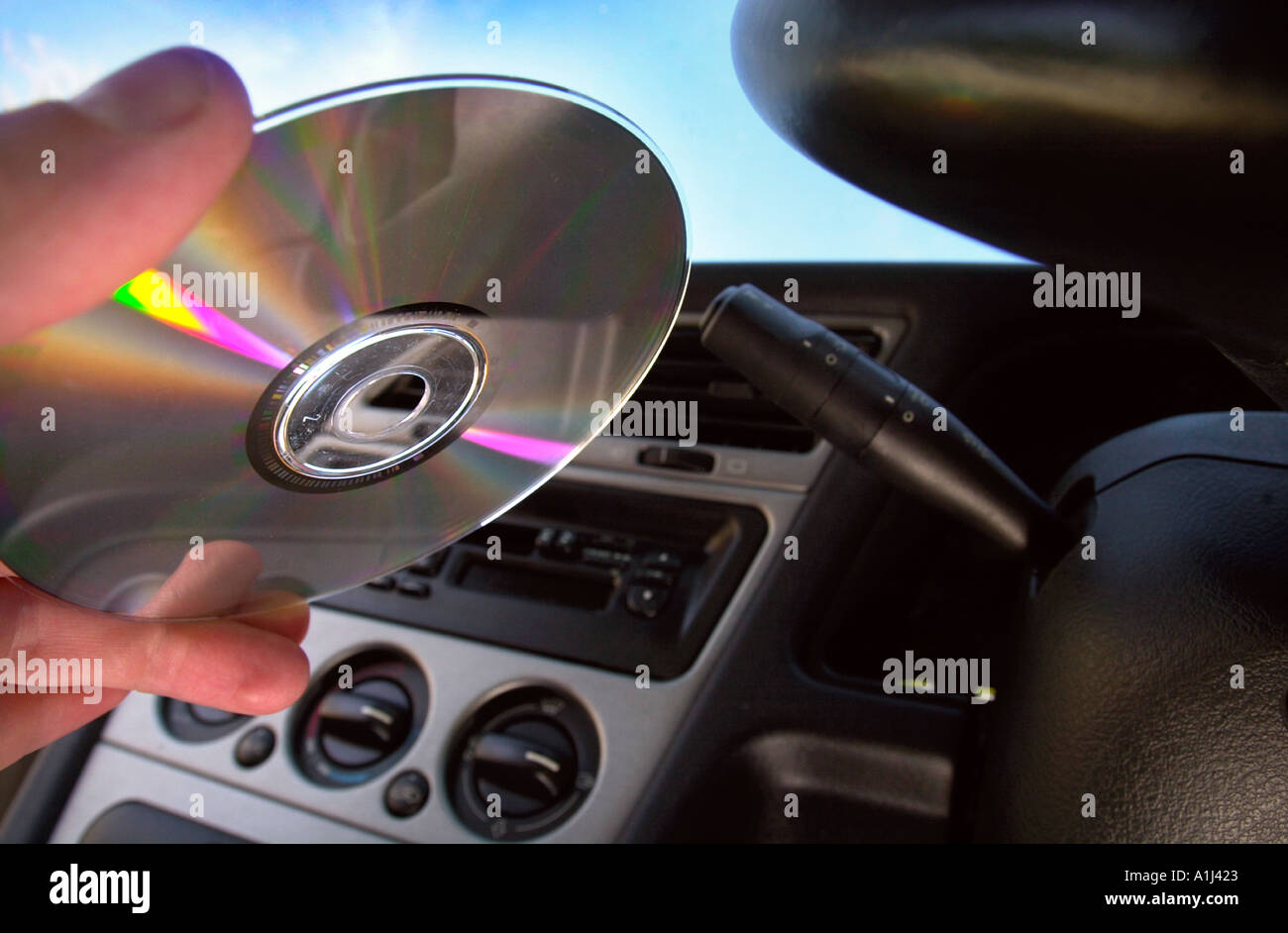 IN CAR MUSIC CD Stock Photo