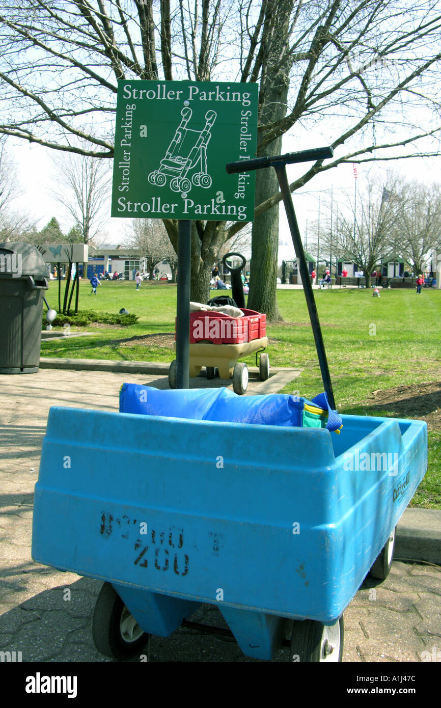 Stroller parking lot at the Detroit Zoo Stock Photo Alamy