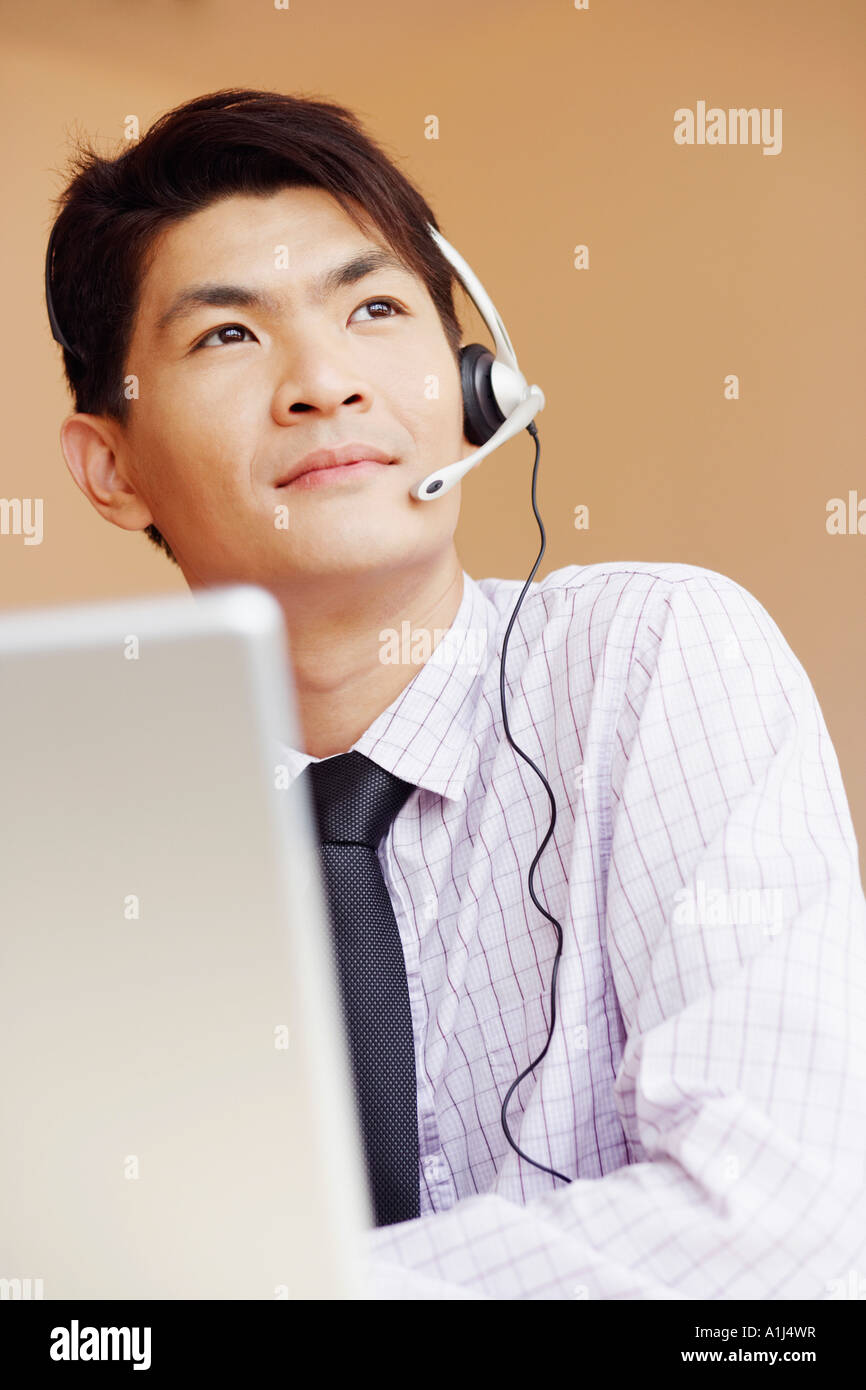 Thinking Customer Rep Male customer sit thinking hi-res stock photography and images - Alamy