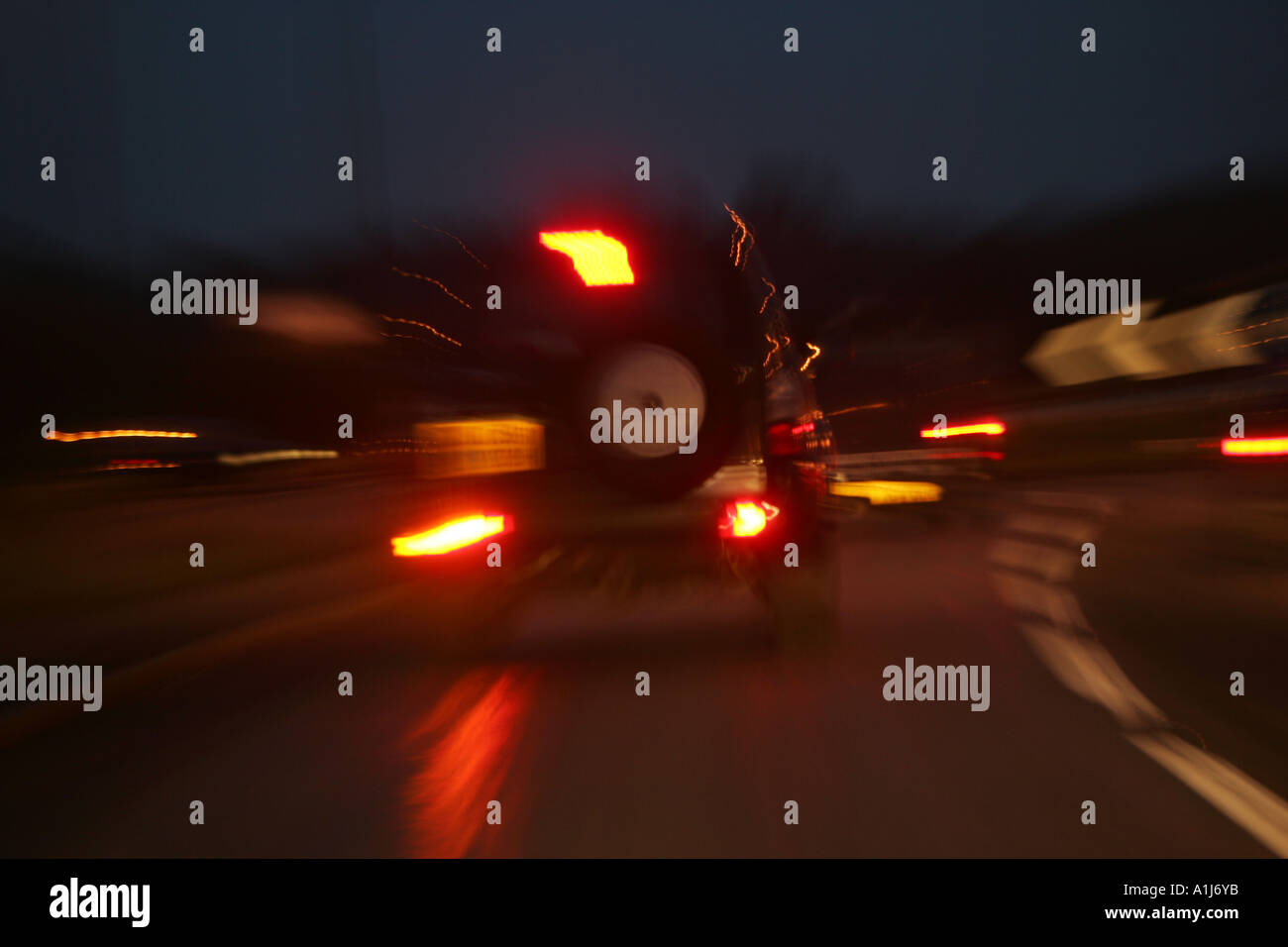 Drunk driving, blurred image of cars Stock Photo