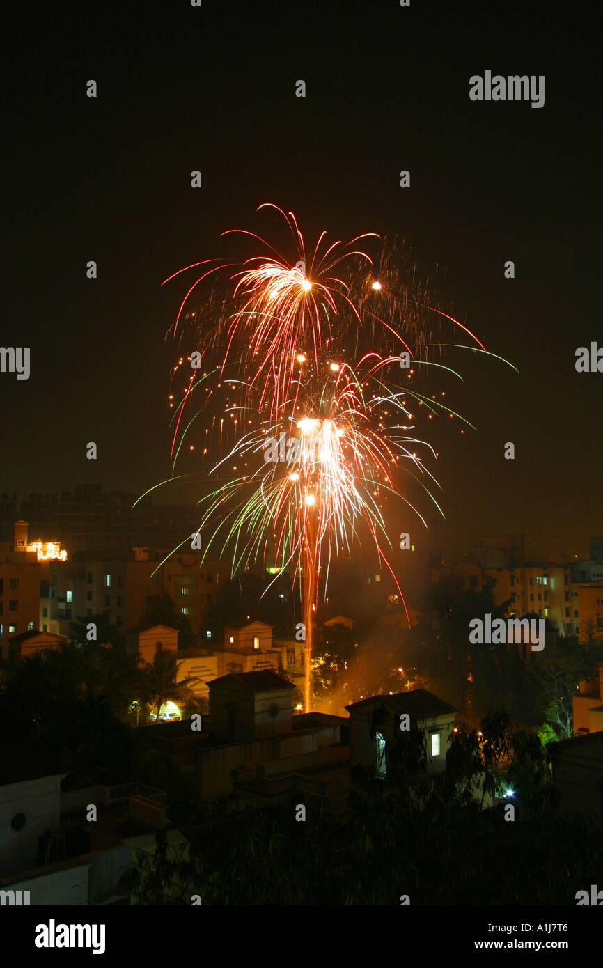 Fire crackers on the occasion of Diwali Festival Pune Maharashtra India