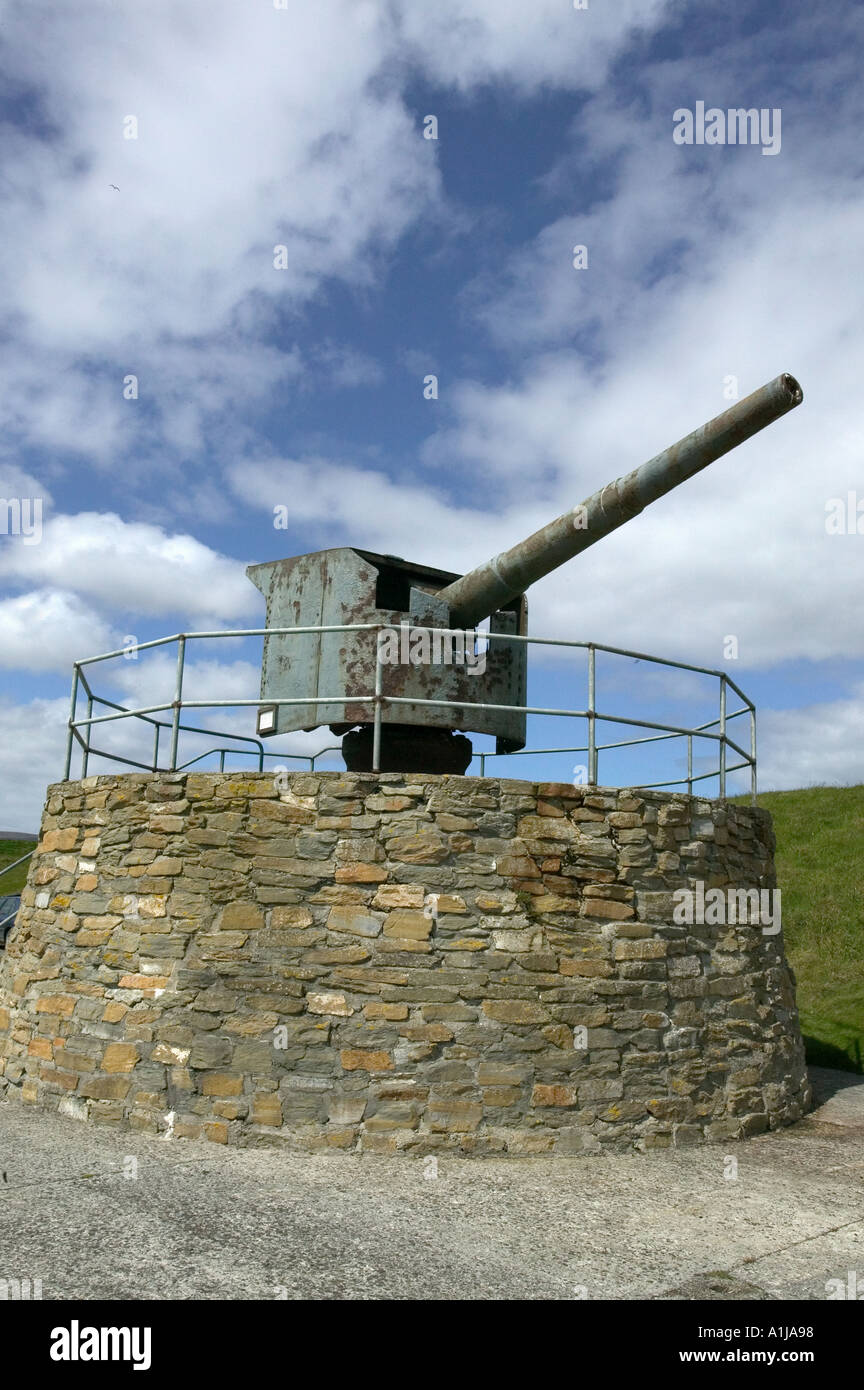 Gun turret, Lyness Visitor Centre, Hoy, Orkney, Scotland, UK Stock Photo