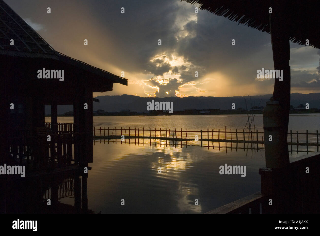 Inle Lake Myanmar Burma Individual Wooden Cabins Built On Stilts