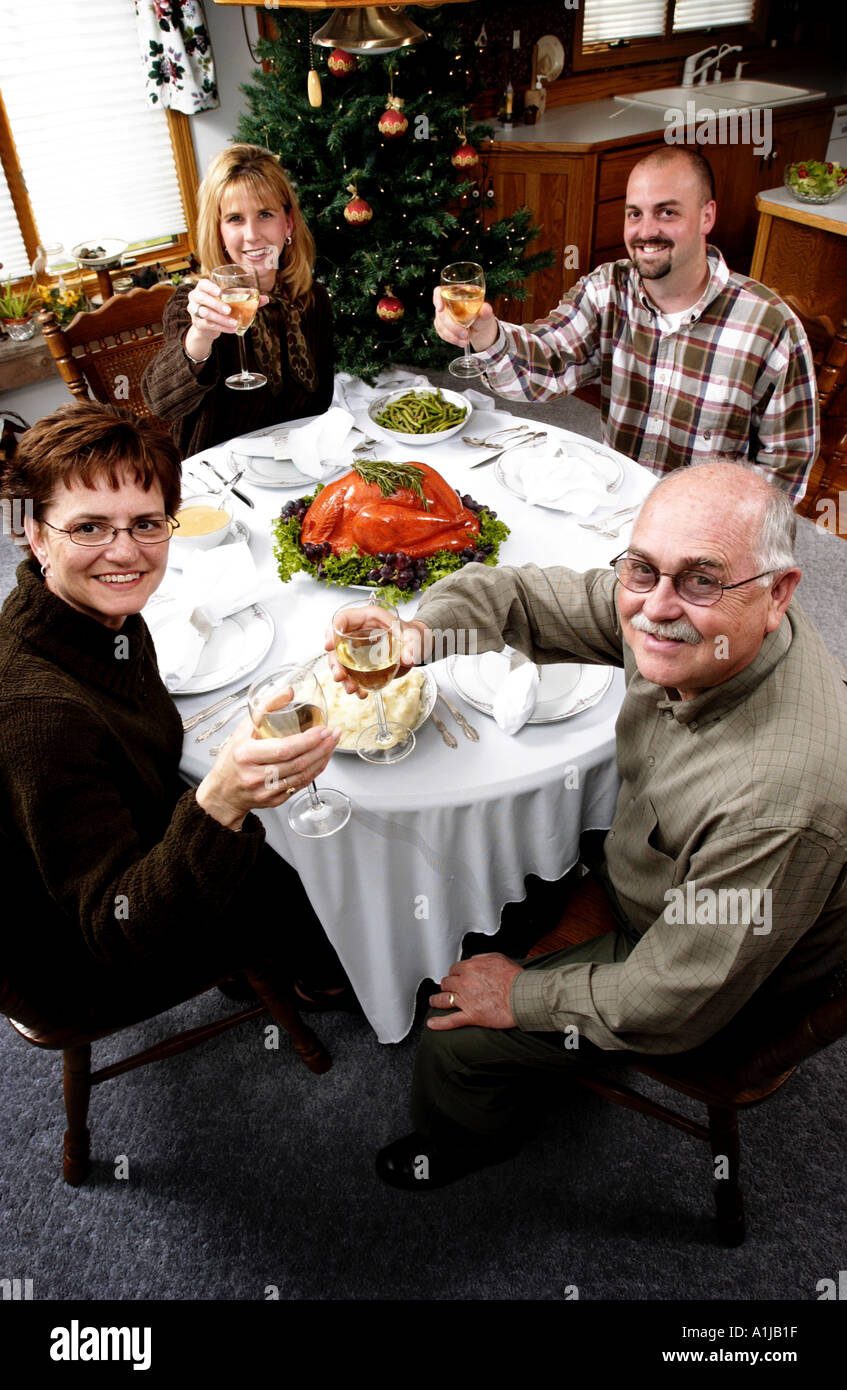 Family having holiday dinner Stock Photo - Alamy