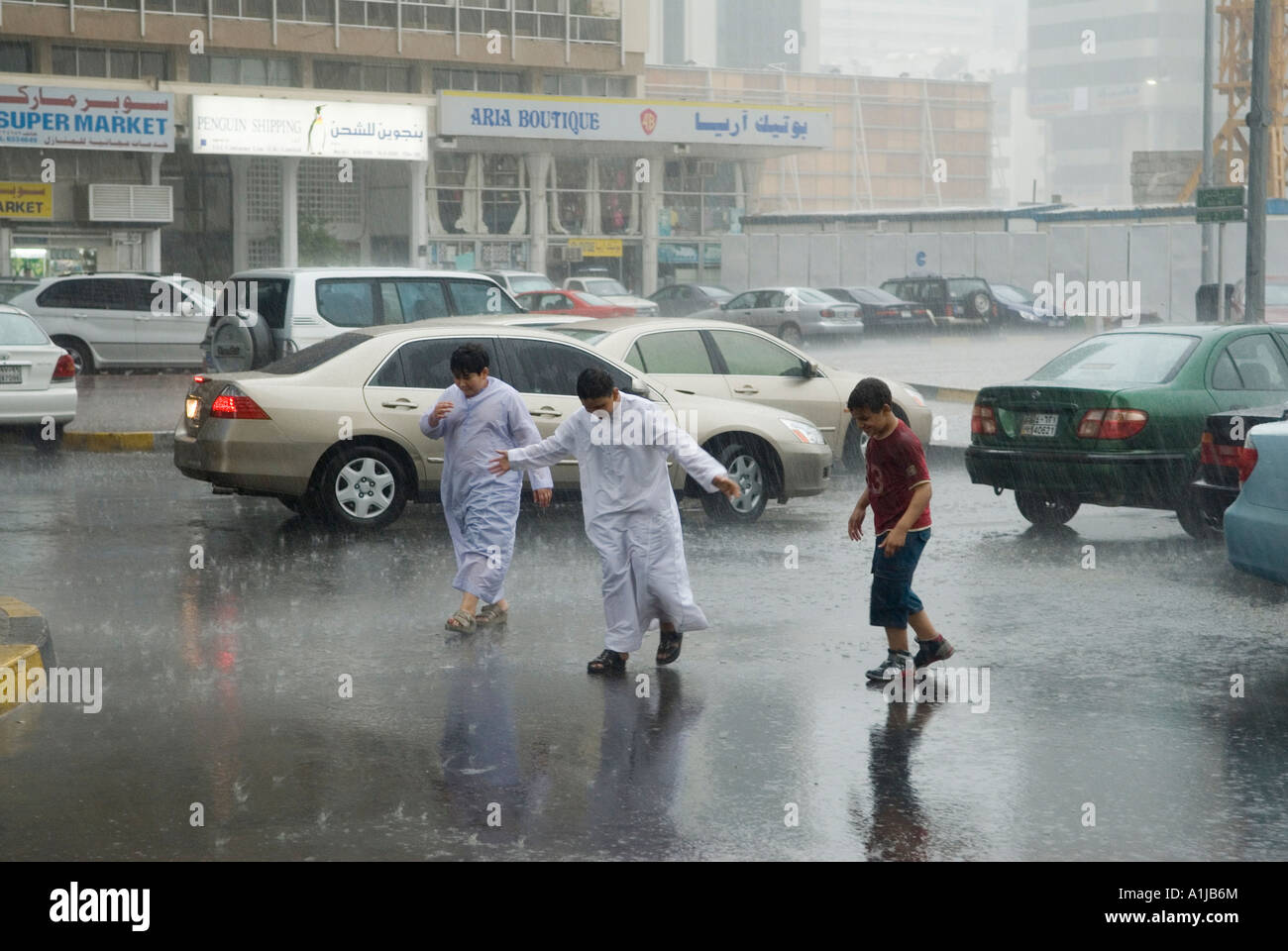 Abu Dhabi United Arab Emirates UAE November rain storm. HOMER SYKES Stock Photo