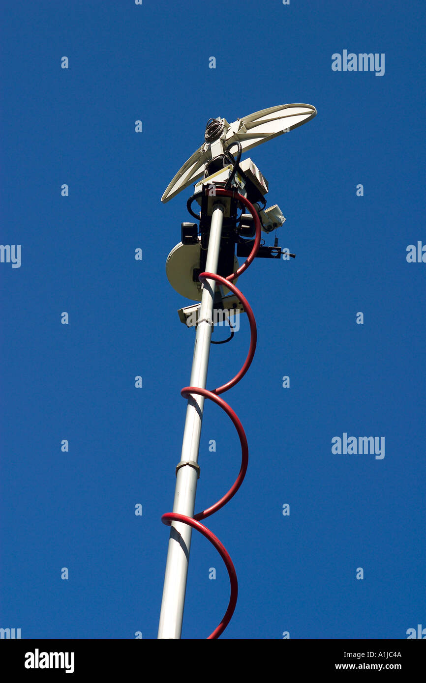 Television News Truck Antenna Mast Stock Photo Alamy