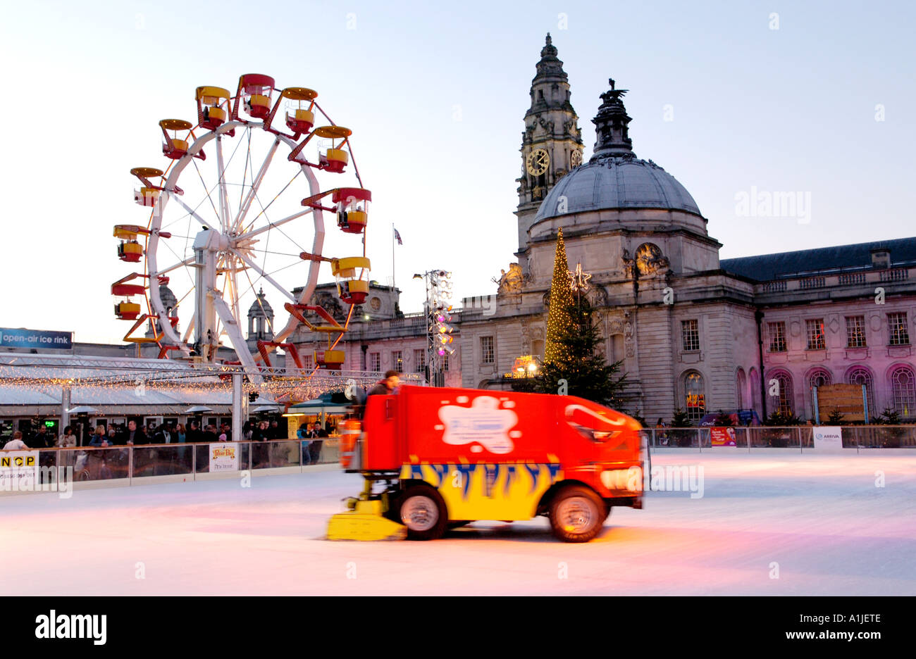 Ice rink planer at Cardiff Winter Wonderland event outside Cardiff City