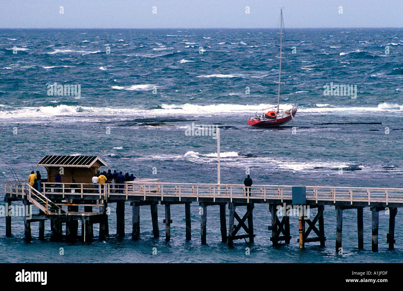 Yacht aground with keel jammed in rock cleft The Rip Port Phillip Bay Stock Photo 1896414 Alamy