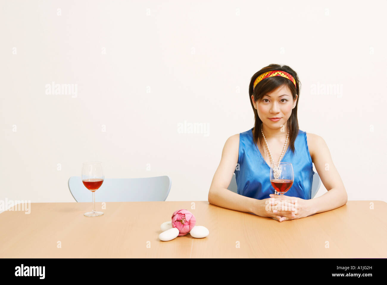 Woman glass wine attitude hi-res stock photography and images - Alamy