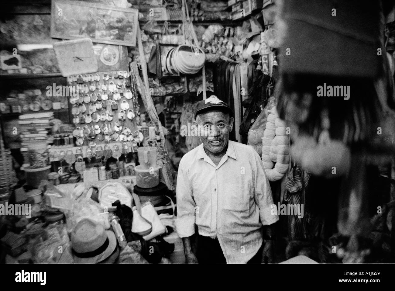 India shop owner Black and White Stock Photos & Images - Alamy
