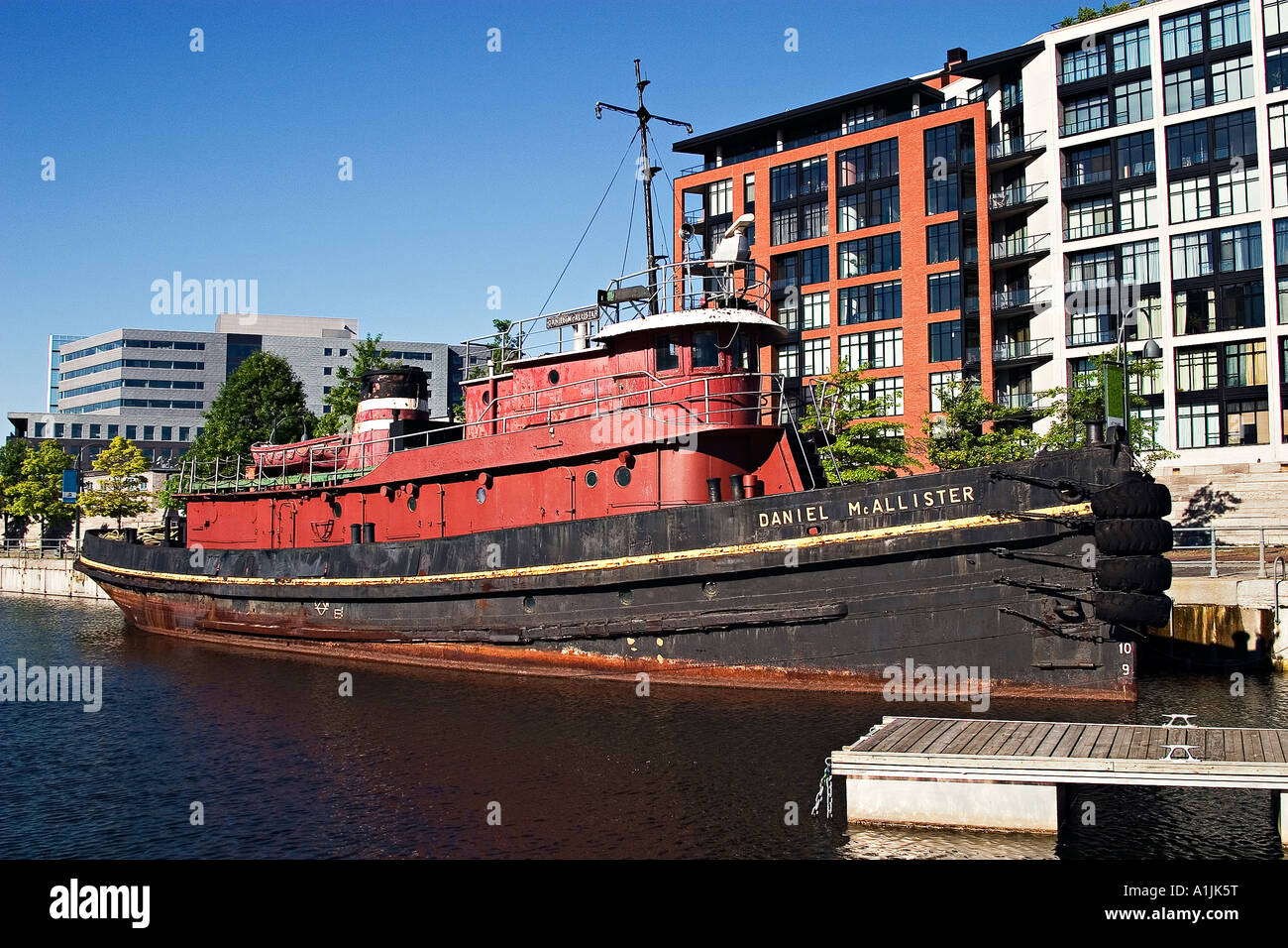 Daniel Mc Allister Tugboat In The Old Harbour Front In The Old Montreal 
