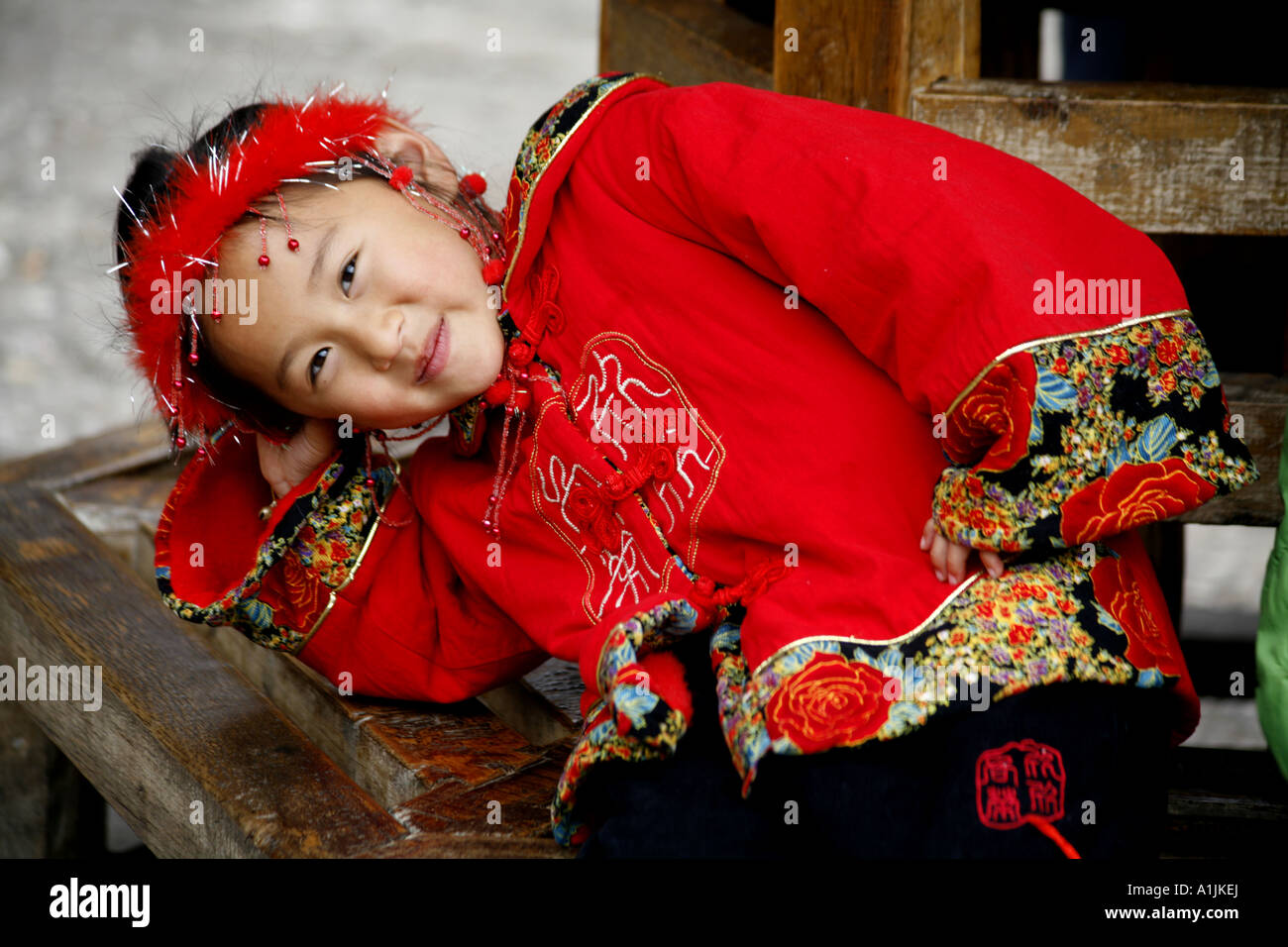 young girl in Lijiang , China Stock Photo