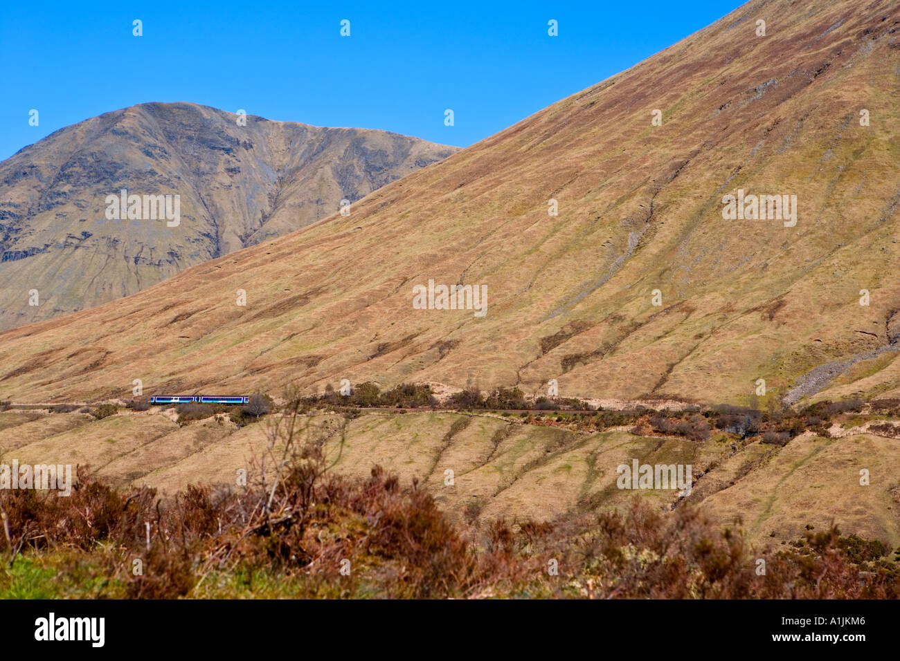 Train In The Scottish Highlands Stock Photo Alamy