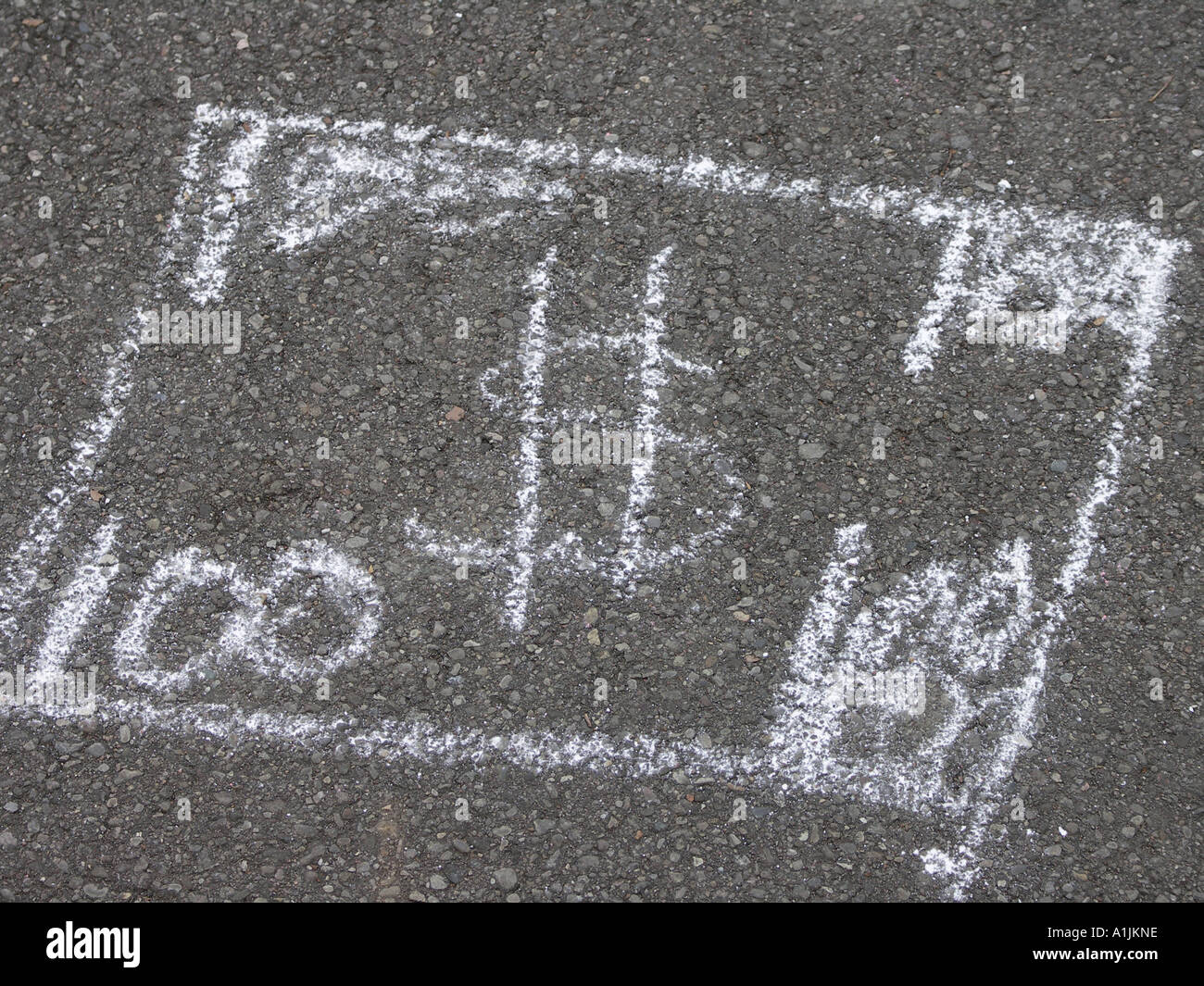 Chalk Drawing on Pavement Stock Photo Alamy