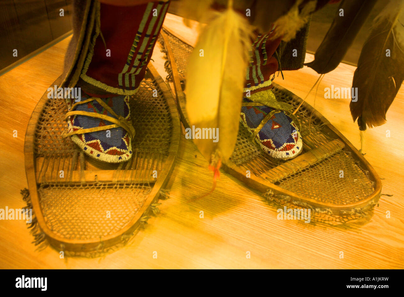 native american snowshoes Stock Photo Alamy