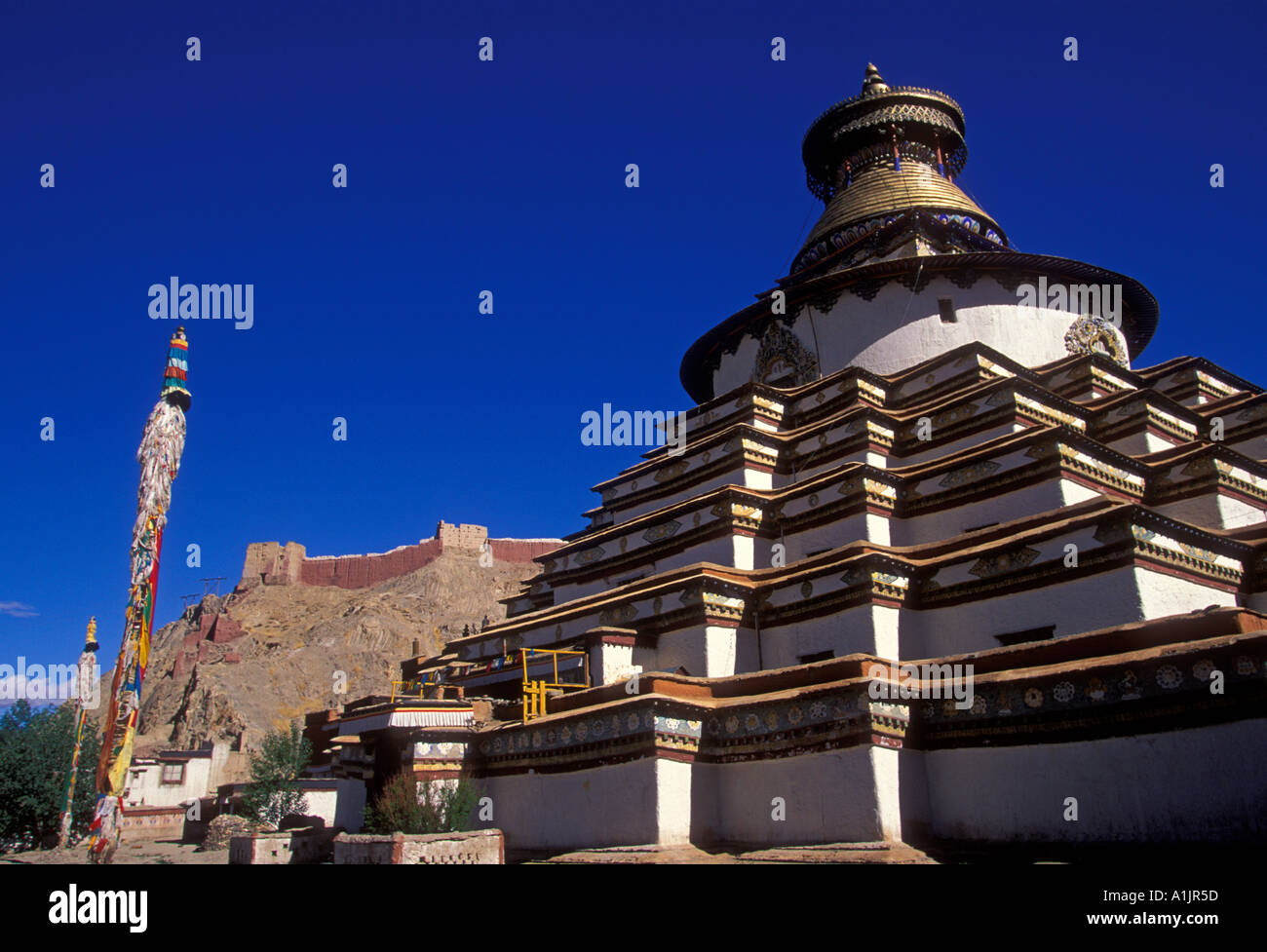 kumbum, chorten, Pelkor Chode Monastery, Buddhism, Buddhist monastery, Buddhist temple, temple, town of Gyantse, Tibet Autonomous Region, China, Asia Stock Photo