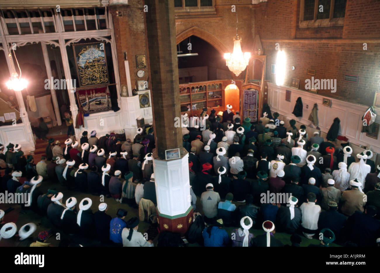 Peckham London Sheikh Nazims Followers In Mosque - Ramadan Stock Photo