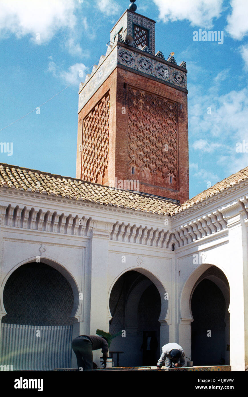 Man seated in front,mihrab,Mosque of Sidi Boumediene,Abu Madyan,Tlemcen,Algeria 