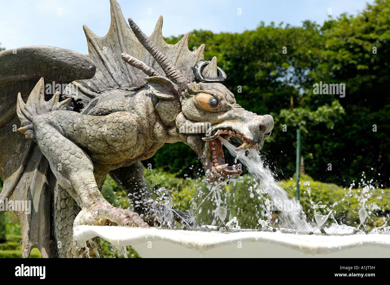 Dragon Fountain on Sentosa Stock Photo