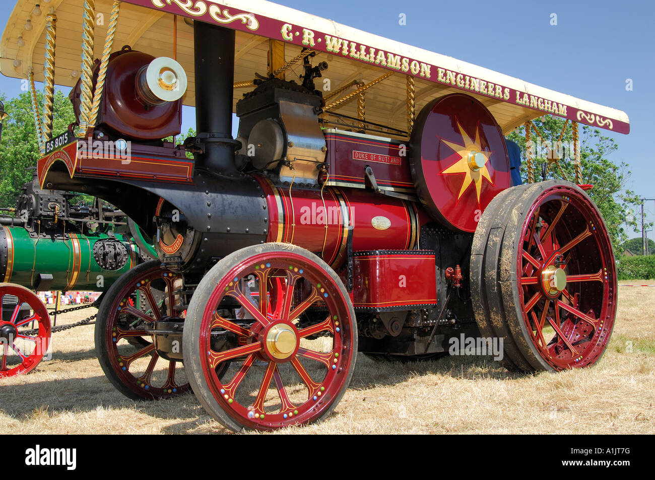 Traction Engine From G.R. Willaimson Engineers Langham on display at village vintage car rally Stock Photo