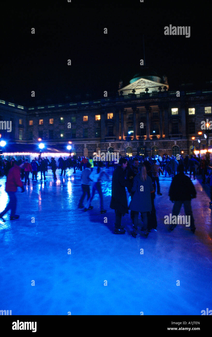 London England Somerset House Ice Rink at Christmas Stock Photo - Alamy