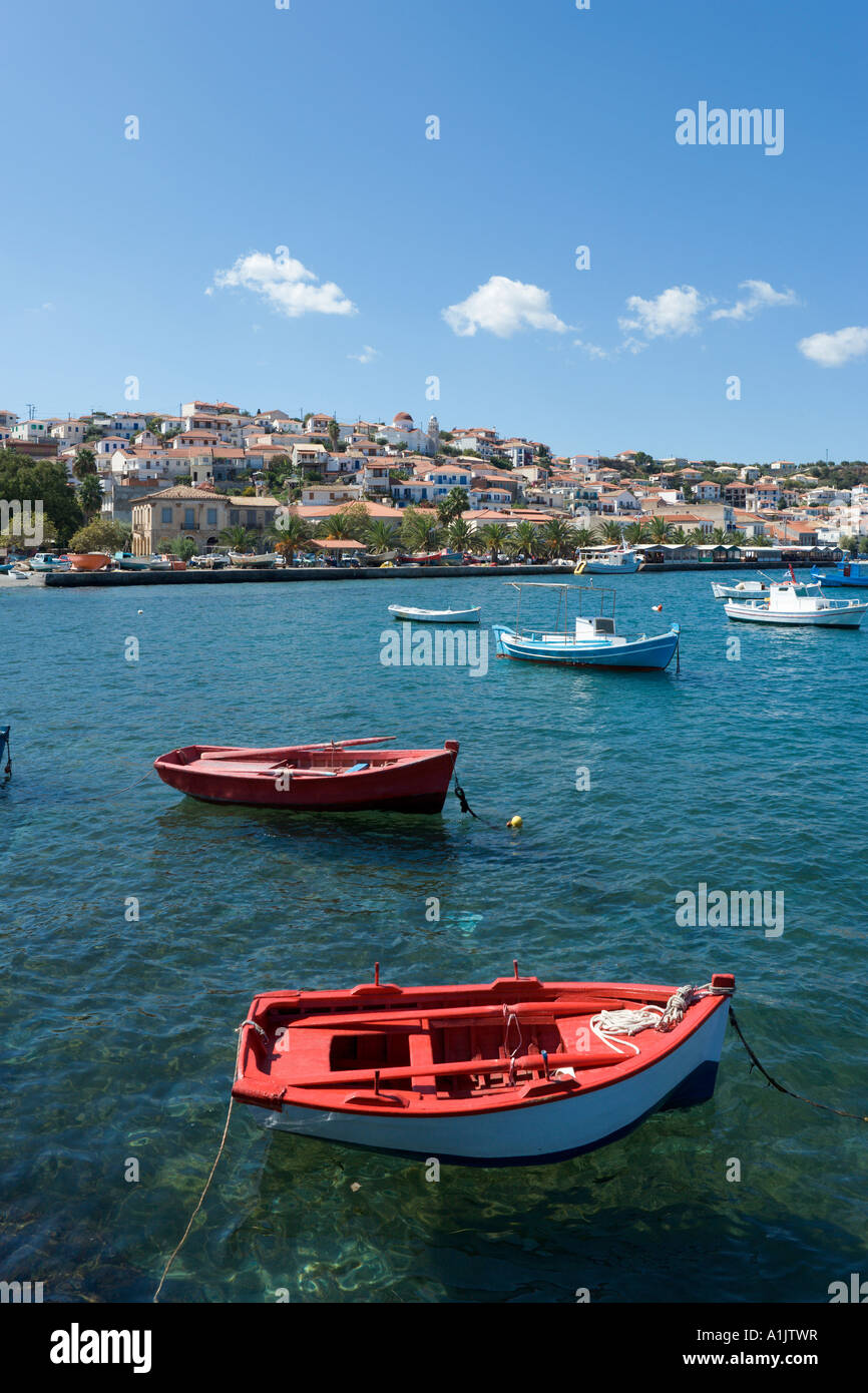 Boats in the harbour in Koroni, Messinia, Peloponnese, Greece Stock Photo