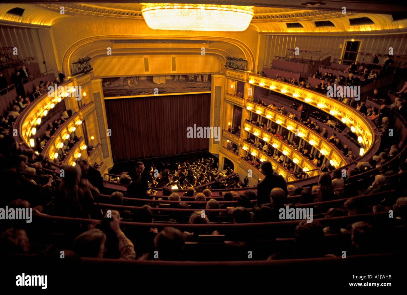 Interior of Vienna State Opera Wiener Staatsoper Vienna Austria Stock Photo