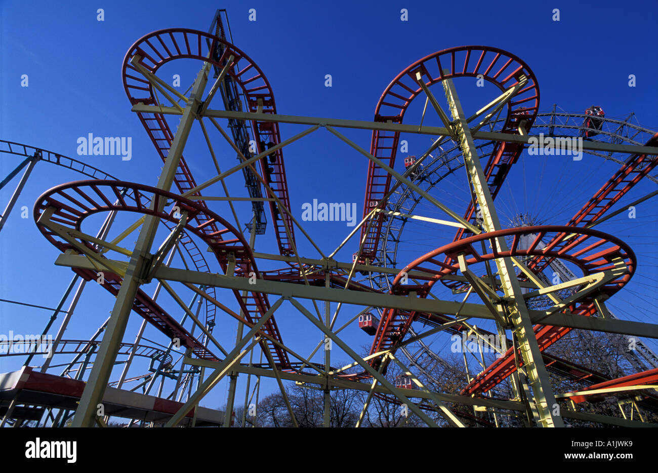 Roller coaster at Prater Vienna Austria Stock Photo Alamy