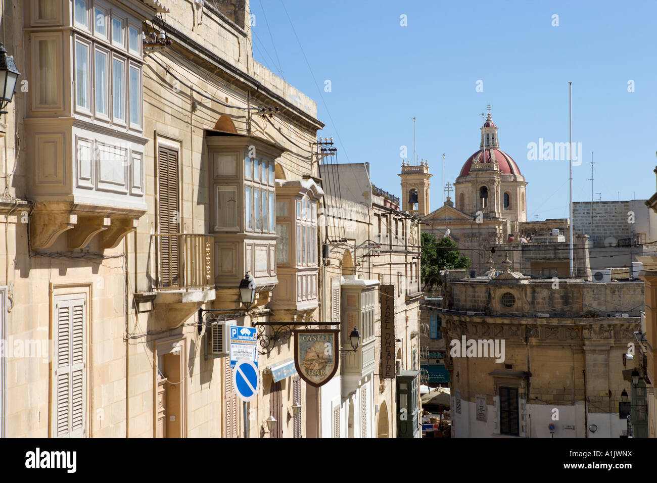 St George's Basilica from the Citadella, Victoria (or Rabat), Gozo, Malta Stock Photo