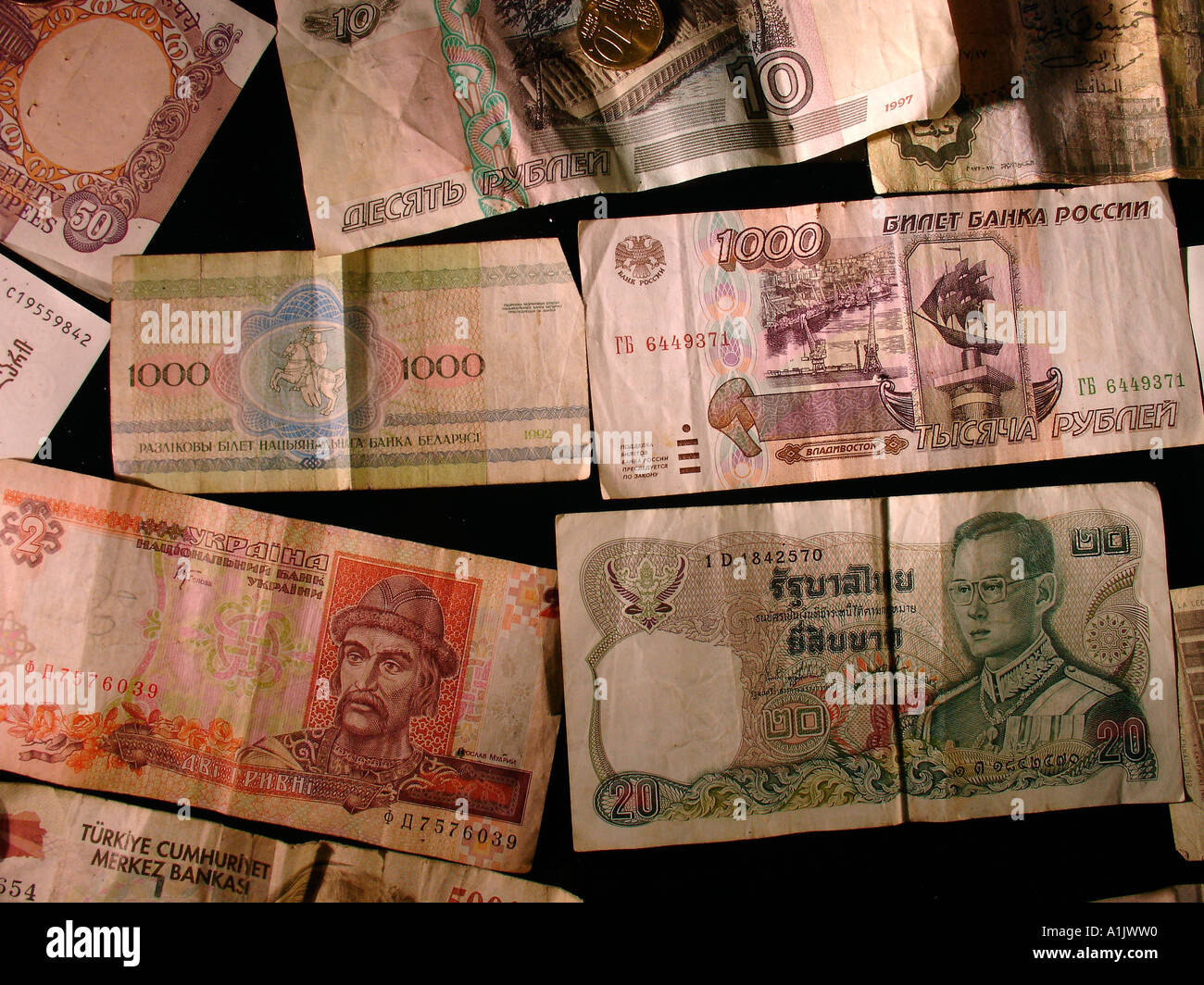 Various currency banknotes Stock Photo - Alamy