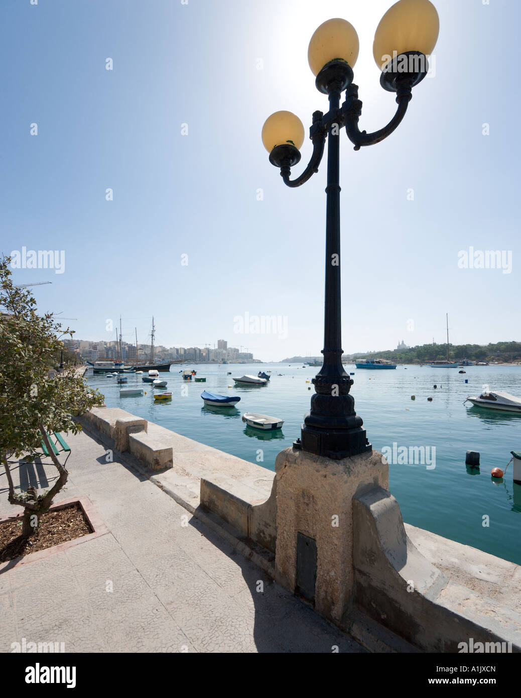 Seafront Promenade in Sliema, Malta Stock Photo