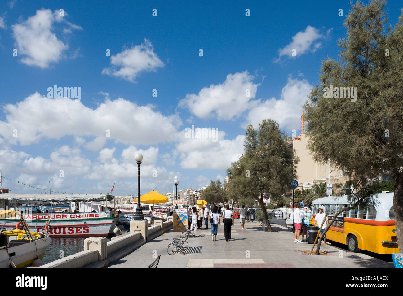 Seafront Promenade in Sliema, Malta Stock Photo