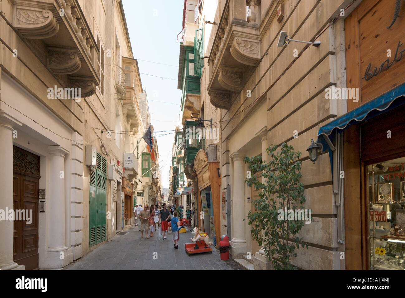 Side Street in the city centre, Valletta, Malta Stock Photo