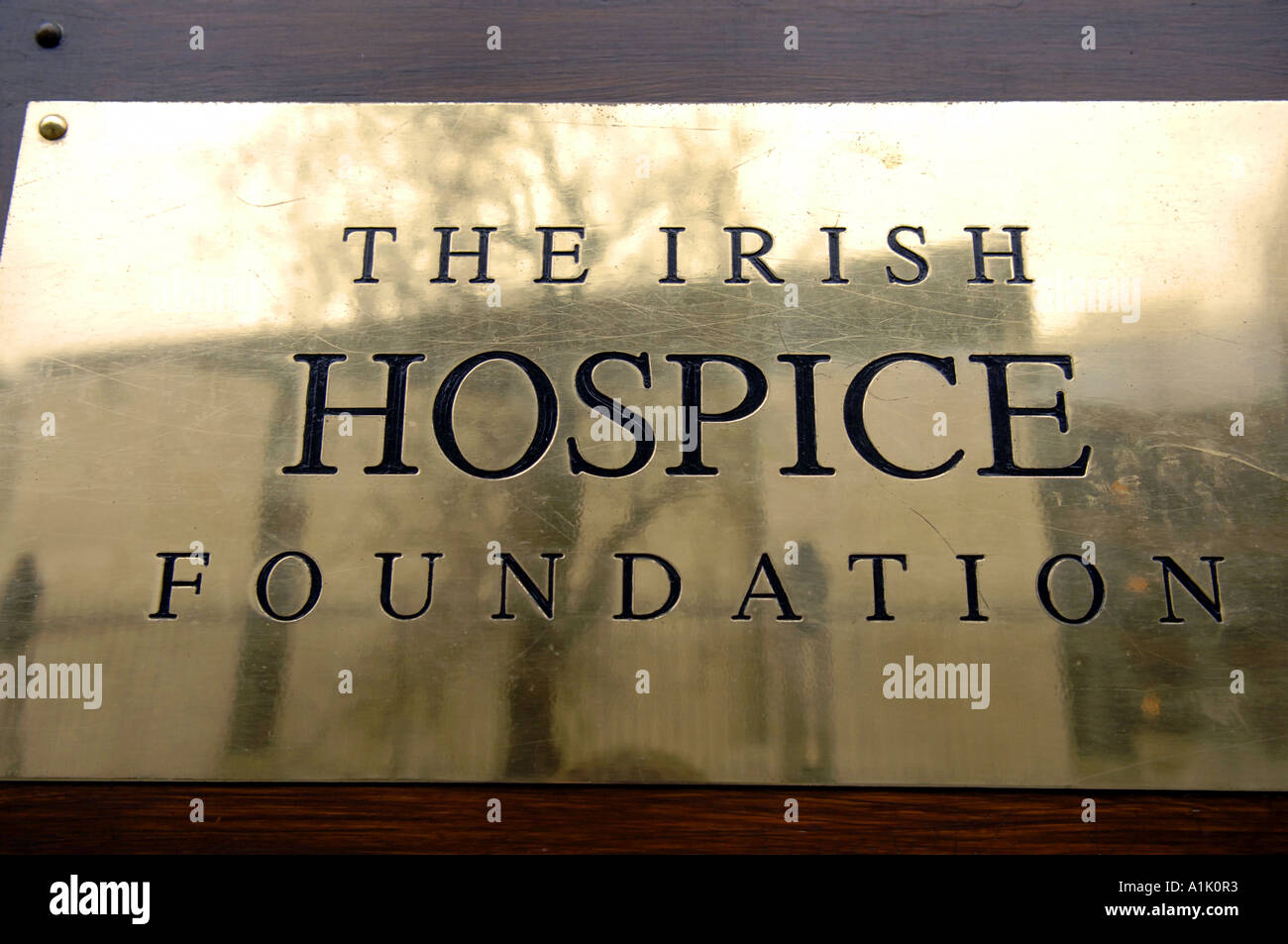 brass plaque the irish hospice foundation ireland dublin eire travel