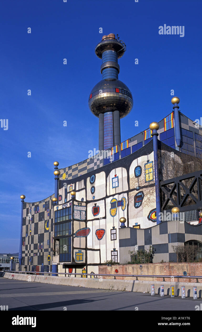 Spittelau district heating plant designed by Friedensreich Hundertwasser  Vienna Austria Stock Photo - Alamy