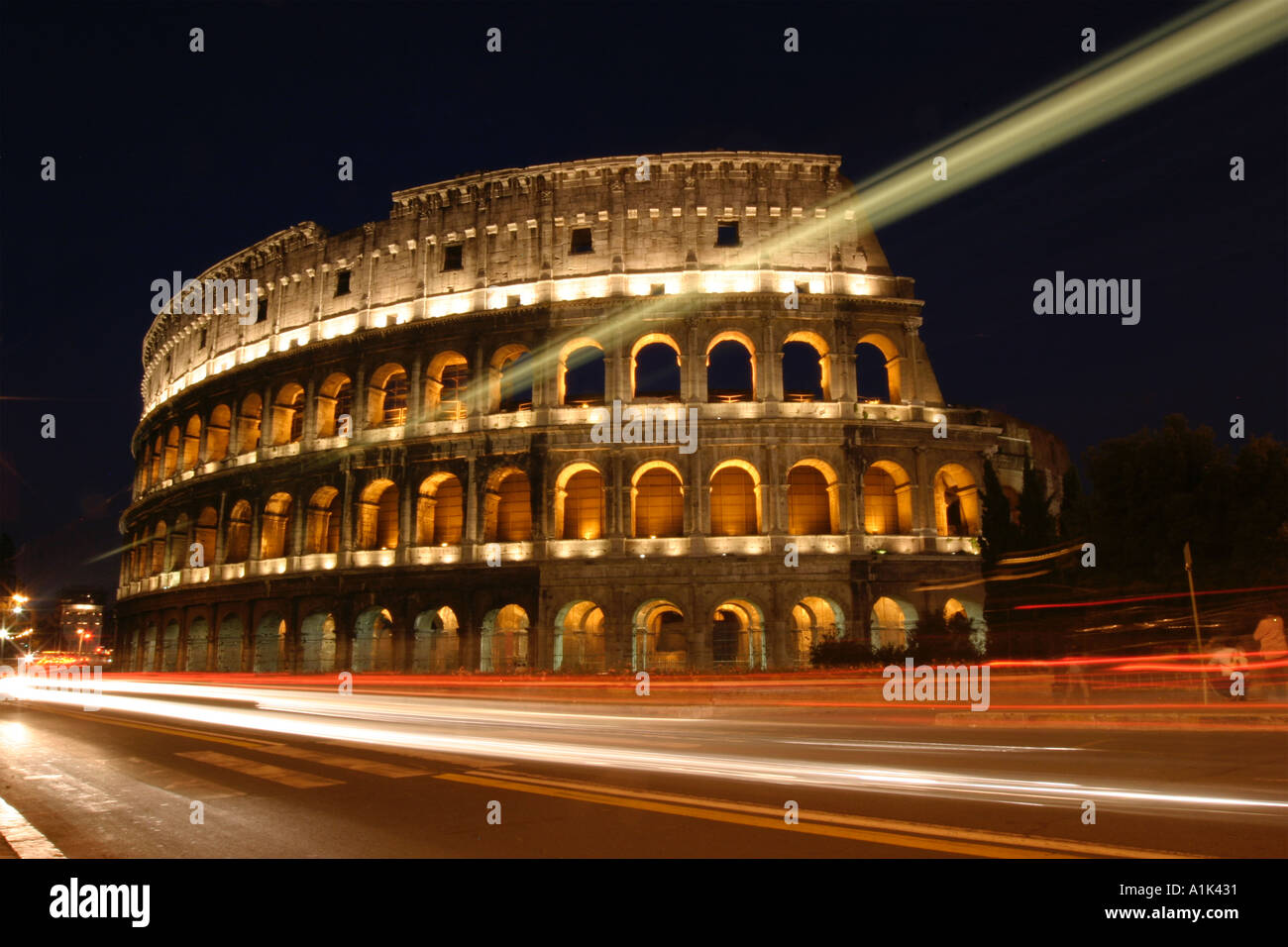 Evening at the colloseum Rome Italy Stock Photo