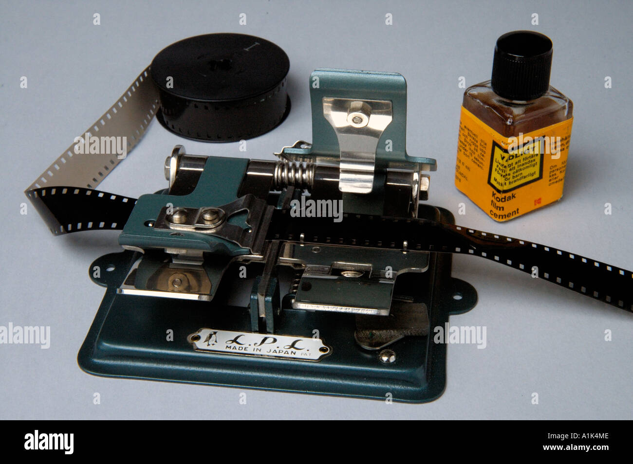 Apparatus for joining film 8 and 16 mm Stock Photo