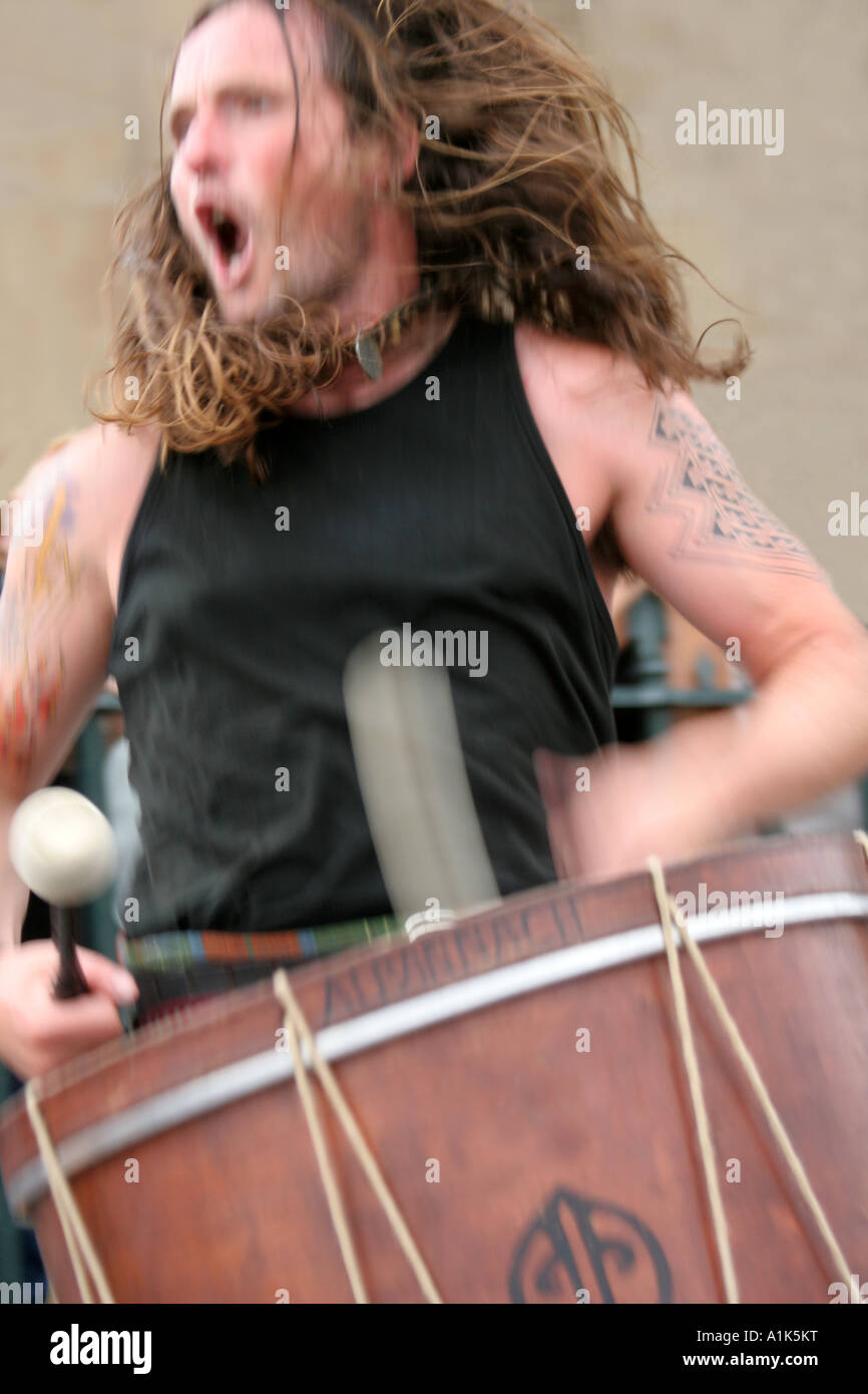 Drummer with Albannacht ,traditional Scottish music band Street