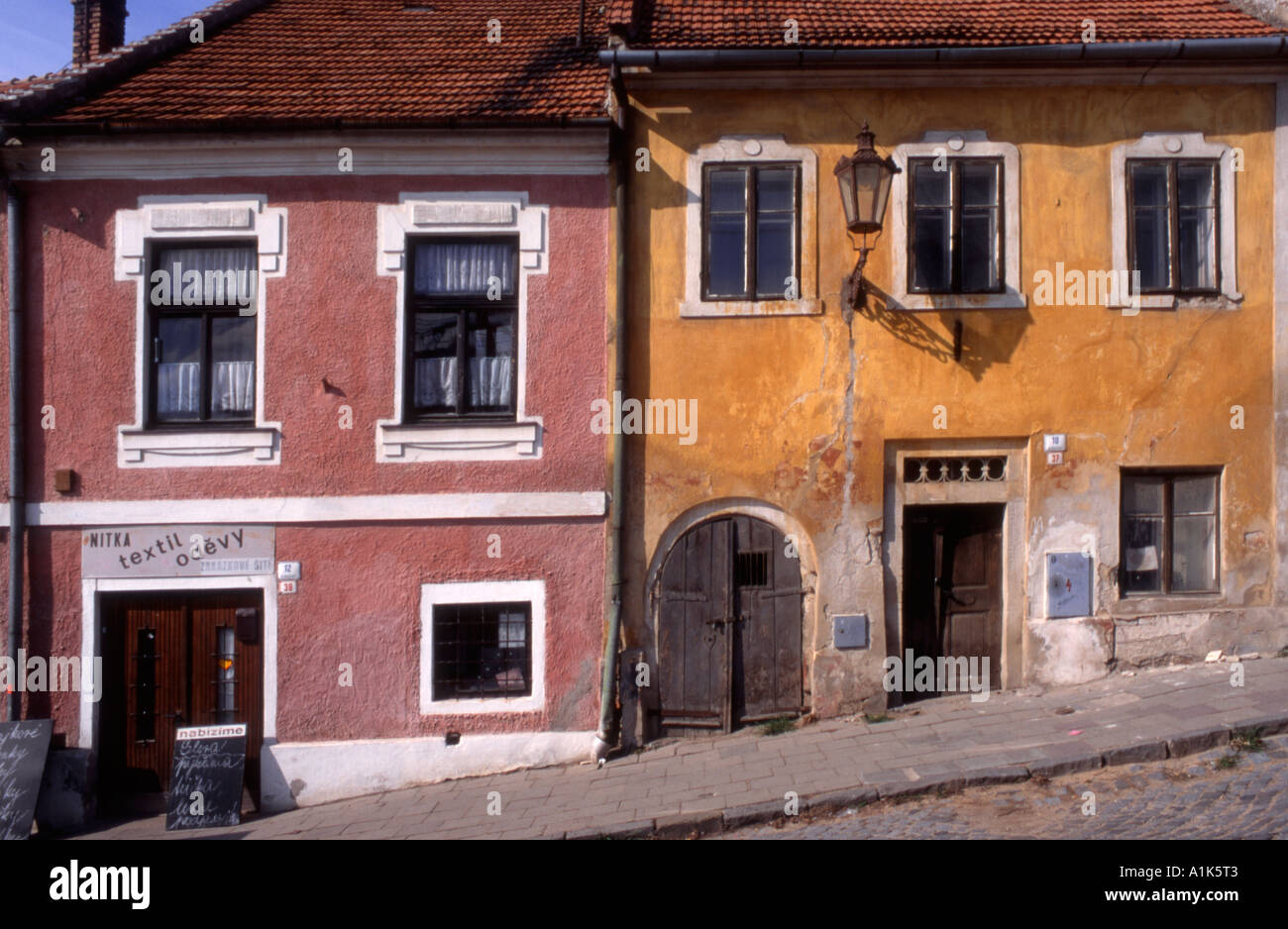 Hradec Kralove, East Bohemia, Czech Republic. House facades on ...