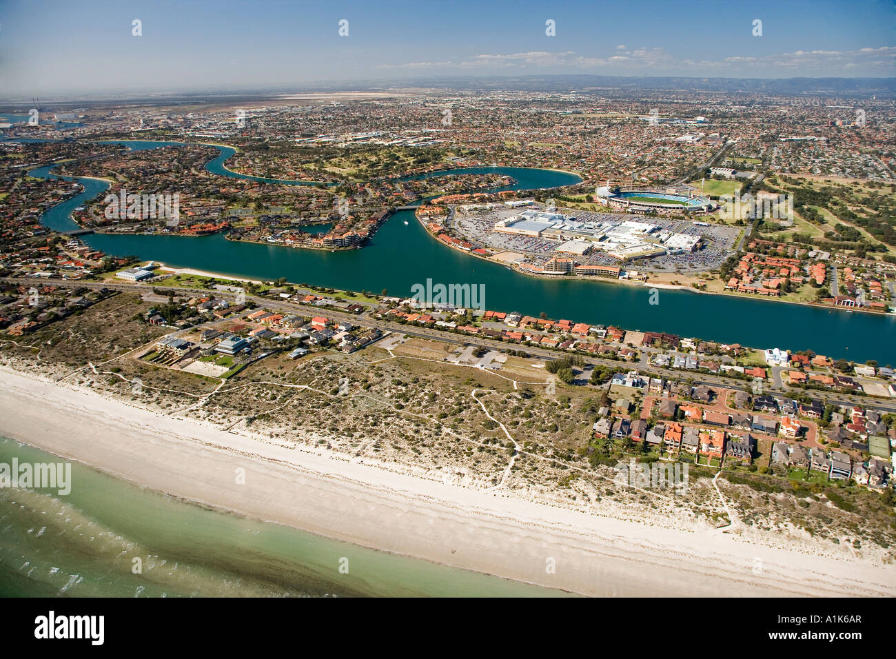 Tennyson and West Lakes Adelaide South Australia Australia aerial Stock