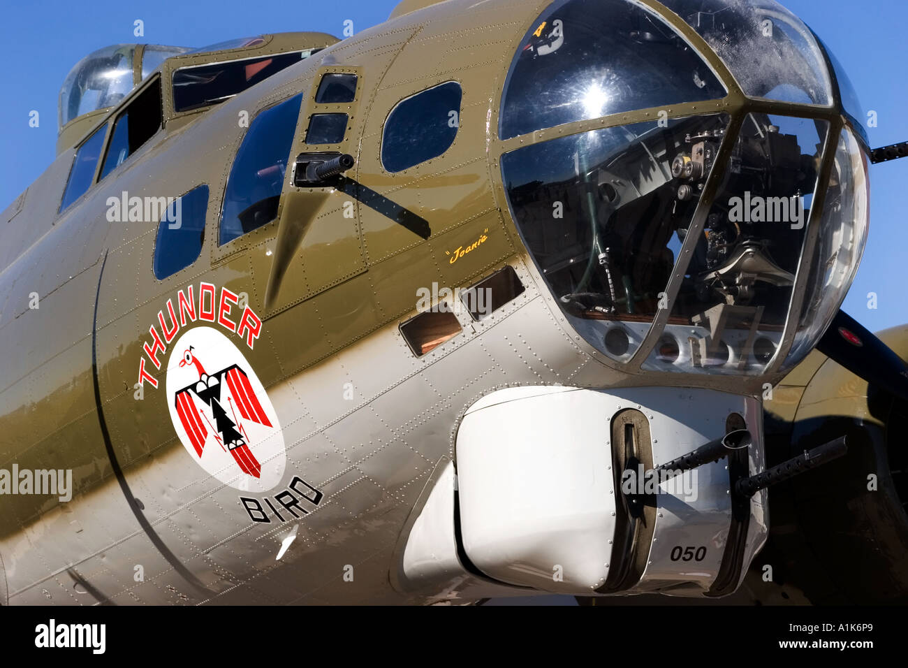 B-17 Flying Fortress nose closeup Stock Photo