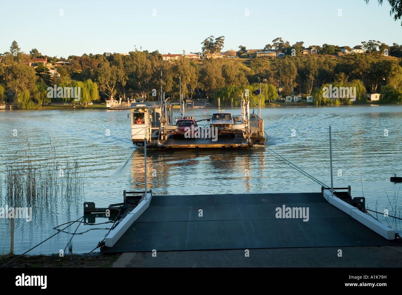 Ferry across Murray River at Mannum South Australia Australia Stock