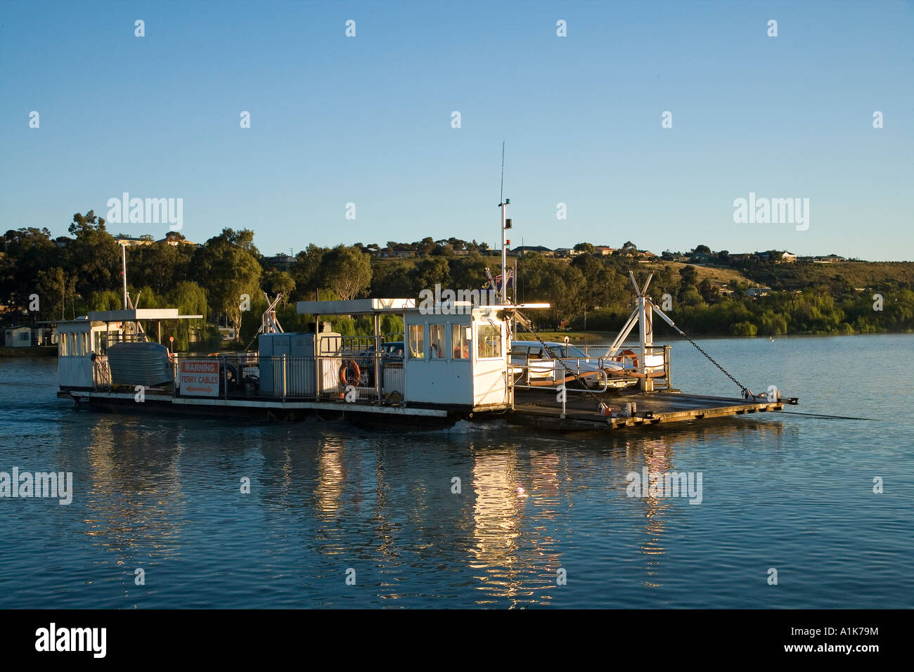 Ferry across Murray River at Mannum South Australia Australia Stock