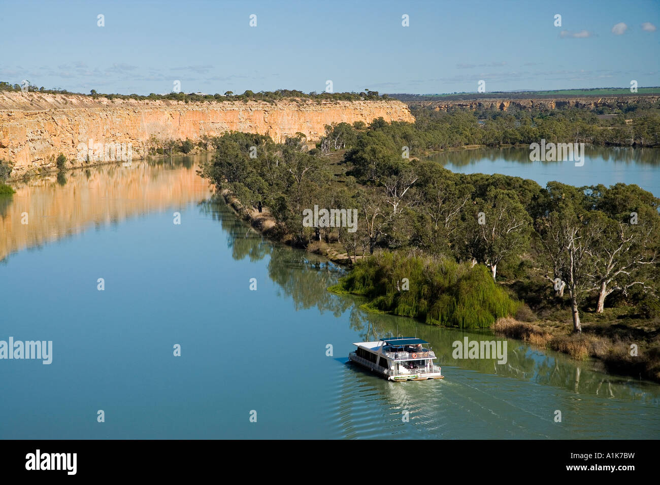 House Boat near Nildottie Murray River South Australia Australia Stock