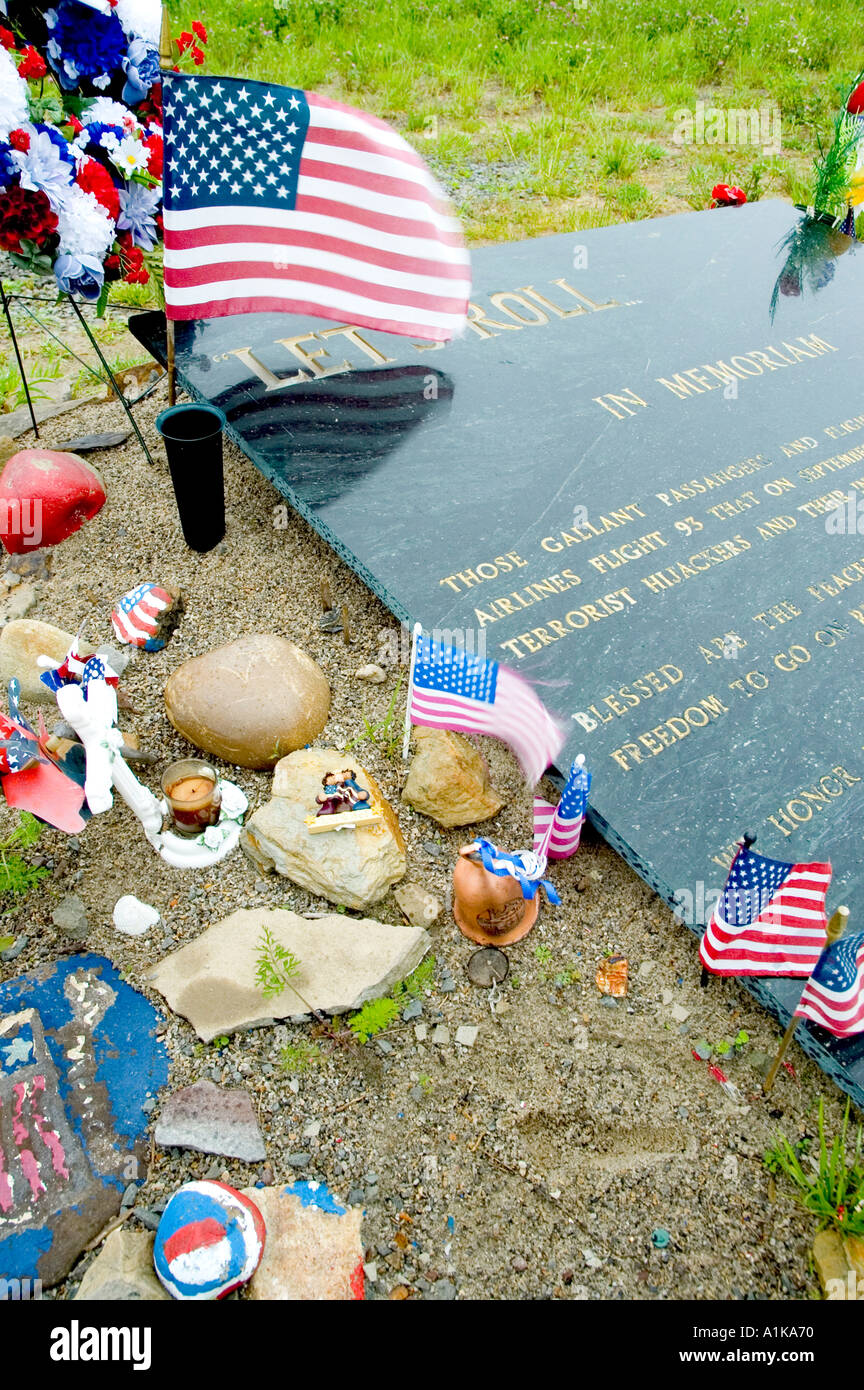 Crash site of flight 93 the air plane that was high jacked on 911 and went down in a field at
