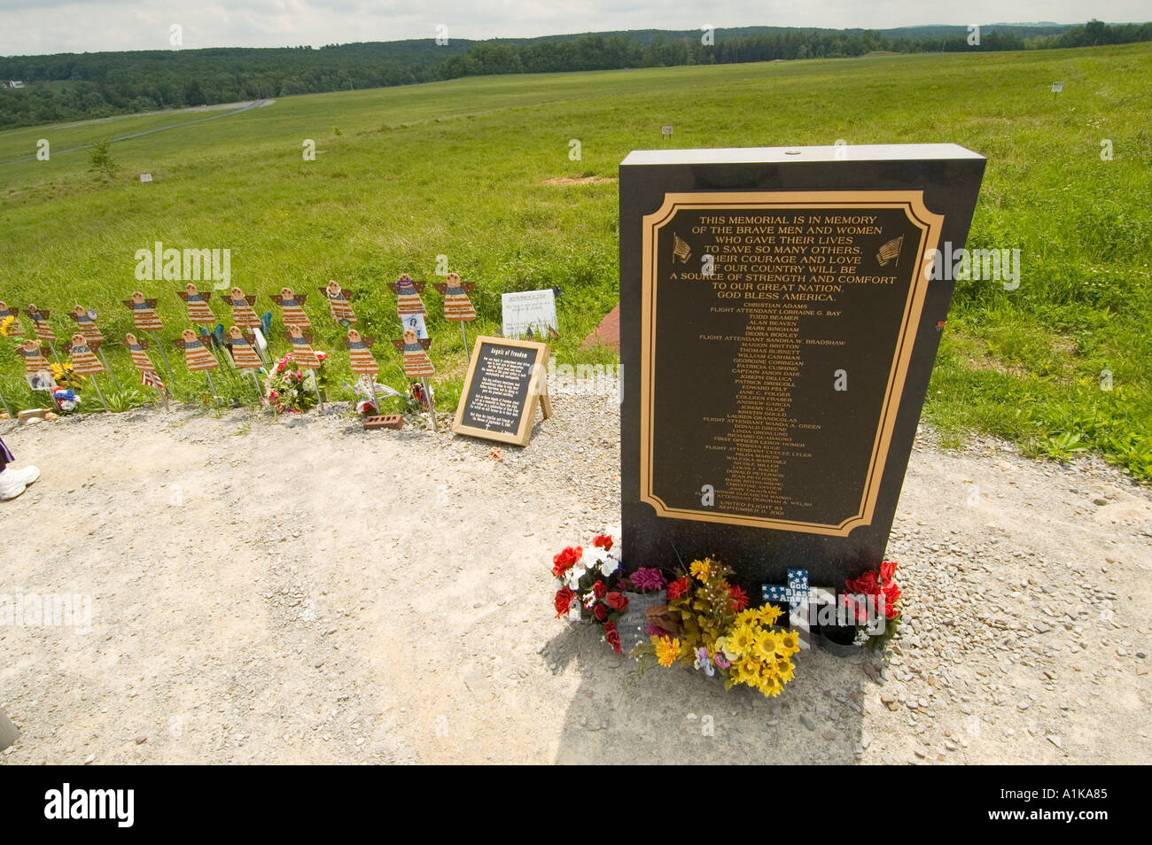 Crash site of flight 93 the air plane that was high jacked on 911 and went down in a field at